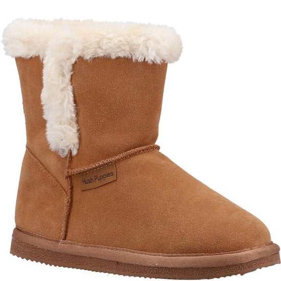 Hush Puppies Girls Ashlynn Suede Slippers (Tan) - Image 1