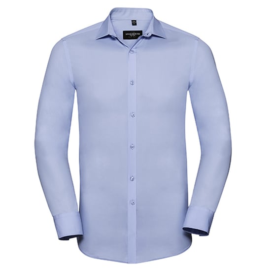 Russell Collection Mens Ultimate Stretch Slim Long-Sleeved Shirt (Bright Sky) - Image 1