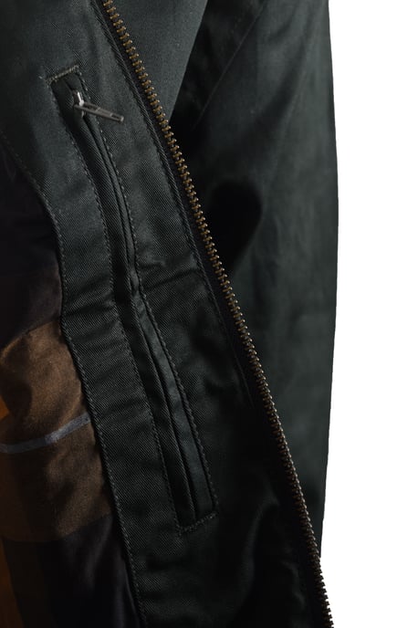 Chaqueta Harrington de algodón encerado Fred Perry en verde oscuro - Image 5
