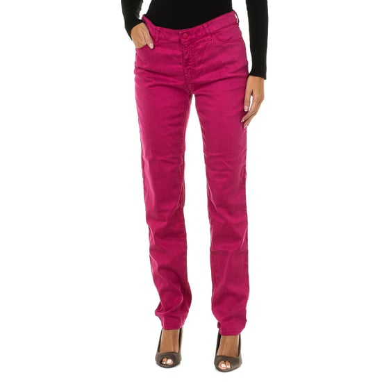 Long stretch fabric pants 6Y5J18-5N22Z woman