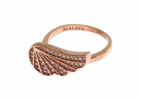 Anillo para mujer Nialaya de plata 925 con oro rosa y circonitas claras - Image 5