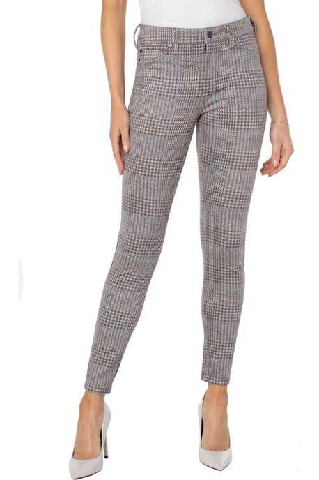 Madonna Skinny Grey / Blue Plaid Jeans