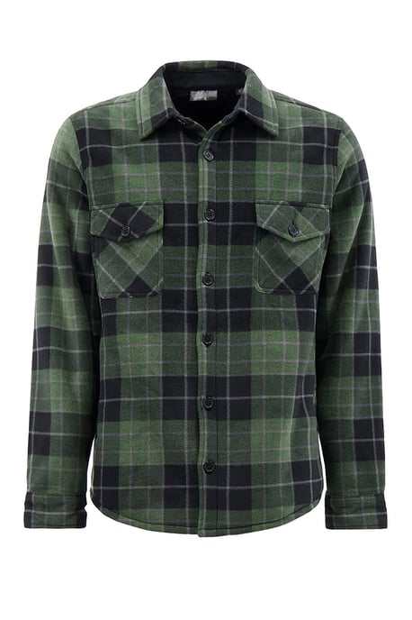 Chaqueta de invierno acolchada a cuadros para hombre | Calentadores | Camisa a cuadros de manga larga | Diseño a cuadros - Hunter / Negro - Image 1