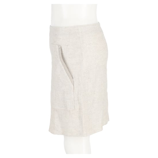 Emporio Armani Suit Mini Skirt in Cream Linen - Image 5