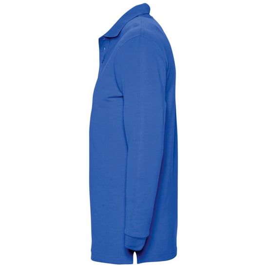SOLS Mens Winter II Long Sleeve Pique Cotton Polo Shirt (Royal Blue) - Image 3