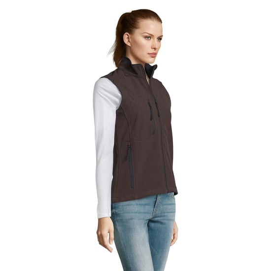 SOLS Womens/Ladies Rallye Softshell Sleeveless Gilet (Dark Chocolate) - Image 3