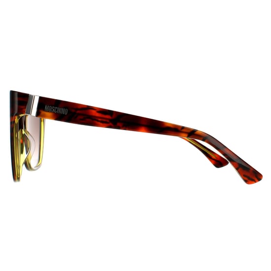 Gafas de sol cuadradas de mujer Moschino Havana amarillas y marrones con degradado - Image 3