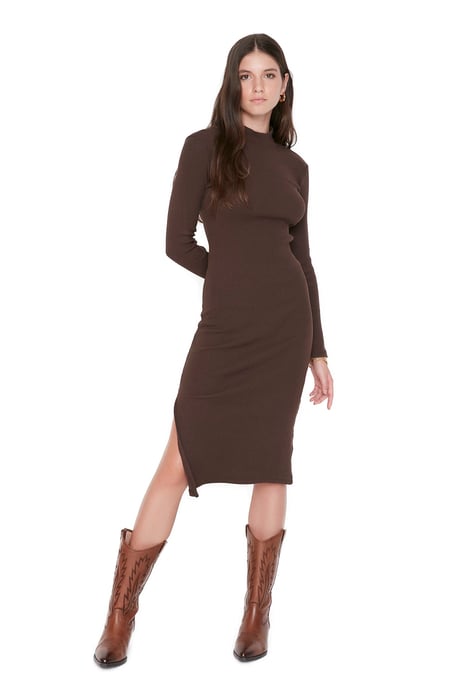Trendyol Women's Standing collar bodycone Midi Dress - Image 2