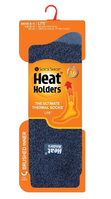 Heat Holders Lite - 3 Pair Multipack Mens Insulated Thermal Socks for Winter | Thin & Warm Socks for Dress Socks - Blue - Image 2