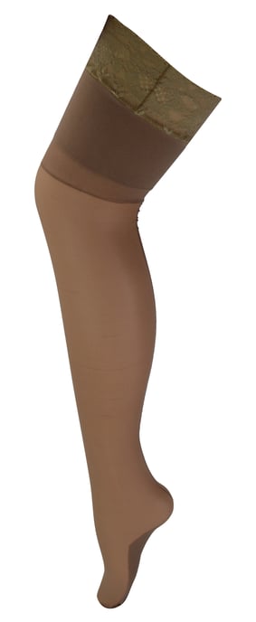 Medias con costuras transparentes para mujer | Sock Snob | Brillantes | Costura trasera | Cintura alta - Nude / Nude - Image 1