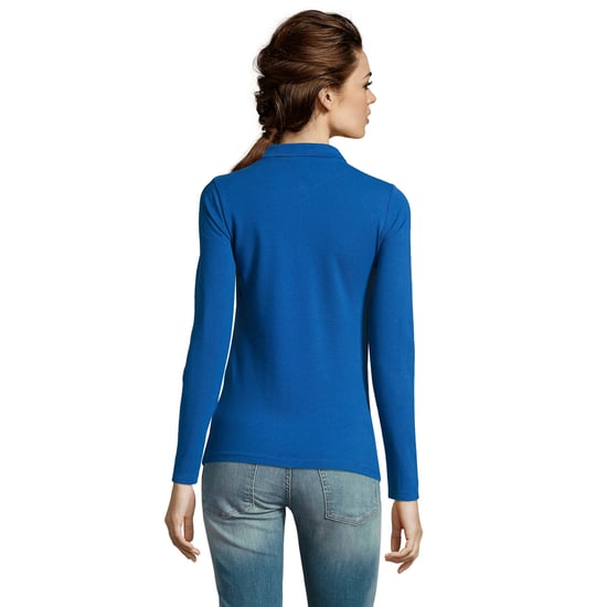 SOLS Womens/Ladies Perfect Long Sleeve Pique Polo Shirt (Royal Blue) - Image 4