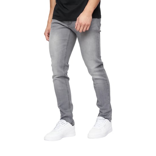 Crosshatch Mens Buraca Denim Slim Jeans (Grey Wash) - Image 3