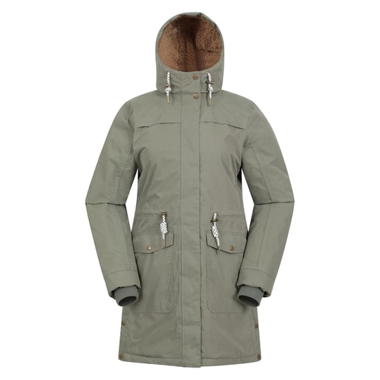 Mountain Warehouse Womens/Ladies Acorn Waterproof Borg Lined Padded Parka (Khaki Green) - Image 1