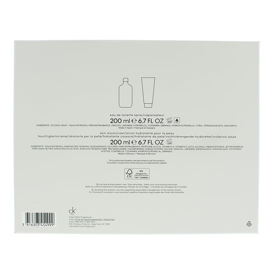 Calvin Klein Ck One Eau De Toilette 200ml + Body Lotion 200ml Gift Set