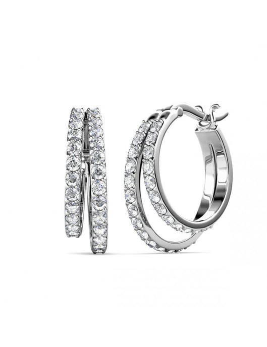 Pendientes Duo Circlet - Plata y Cristal - Image 1