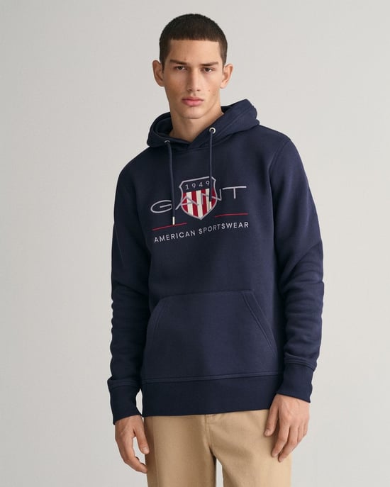 GANT Mens Regular FIt Archive Shield Pullover Hoodie - Image 1