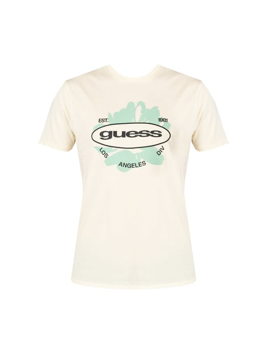 Guess T-Shirt LA Logo del hombre amarillo - Image 1
