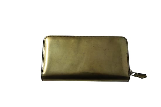 Alexander McQueen Zip Long Wallet with Metal Stud Detail in Gold Leather - Image 3