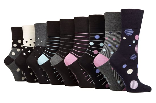 Paquete de 9 calcetines de bambú para señoras | Gentle Grip | Extra Wide Soft Top Non Elastic Socks - SOLRM373839 - Image 1
