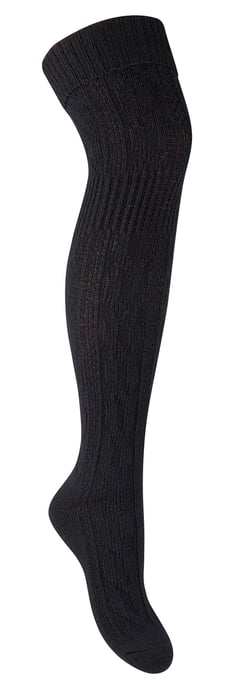 Womens Over The Knee Wool Socks | Steven | Invierno Caliente Calcetines Largos Gruesos - Negro - Image 1