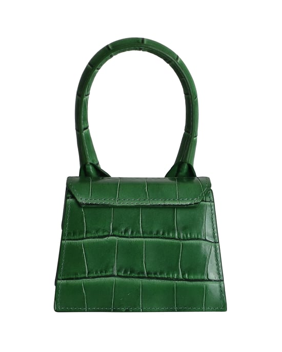 Jacquemus Croc Embossed Le Chiquito Mini Bag in Green Leather - Image 4