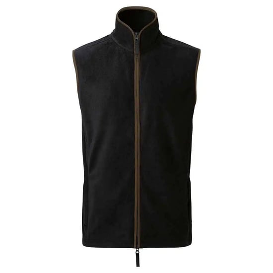 Premier Mens Artisan Fleece Gilet (Black/Brown) - Image 1