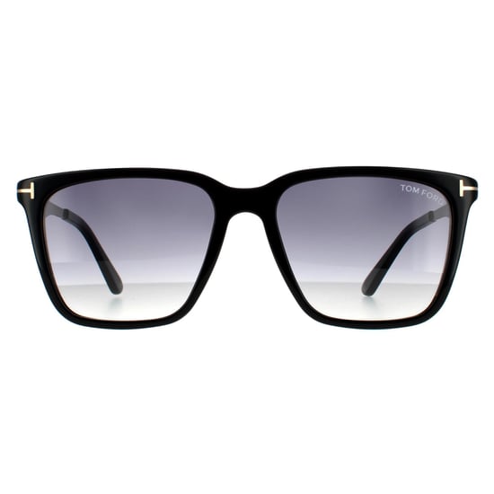 Tom Ford Square Mens Shiny Black Blue Grey Gradient