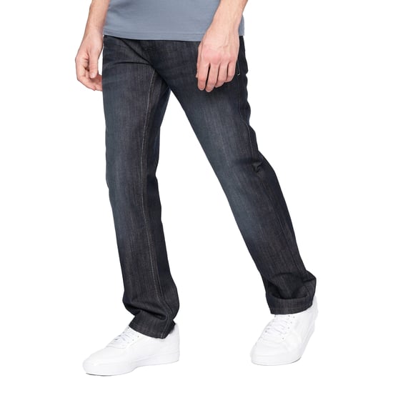 Crosshatch Mens New Techno Denim Embossed Jeans (Dark Wash) - Image 3