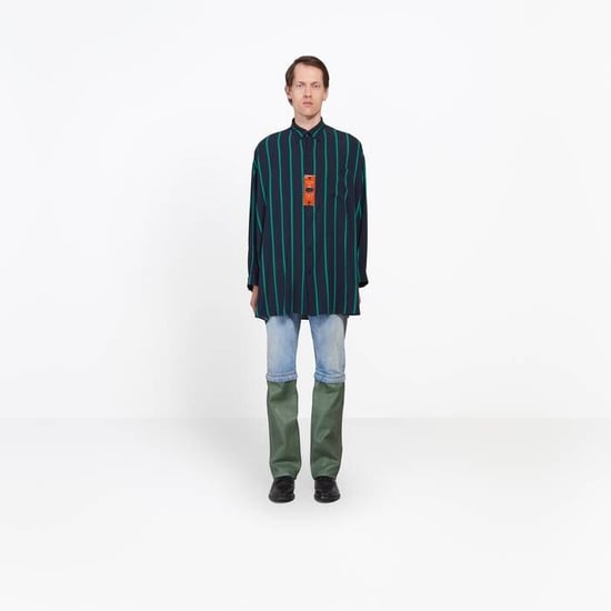 Balenciaga Striped Shirt in Navy Blue Polyester - Image 6