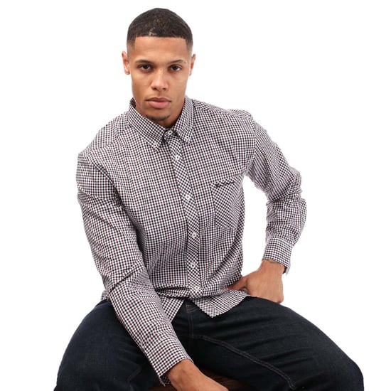 Men's Ben Sherman Gingham Check Shirt in wine