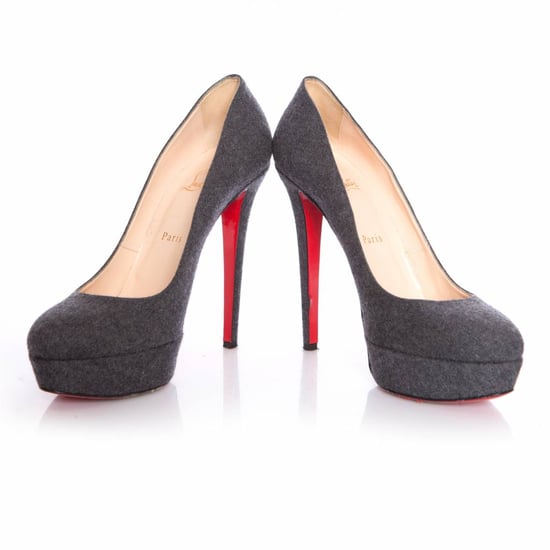 Gray "bianca 140" Wool Platform Court Shoes. - Image 3