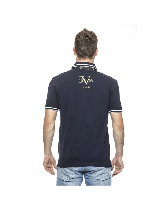 19V69 Italia Mens Polo Blue RETRO NAVY BLUE