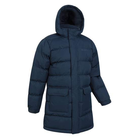 Mountain Warehouse Childrens/Kids Water Resistant Longline Padded Jacket (Dark Blue) - Image 4