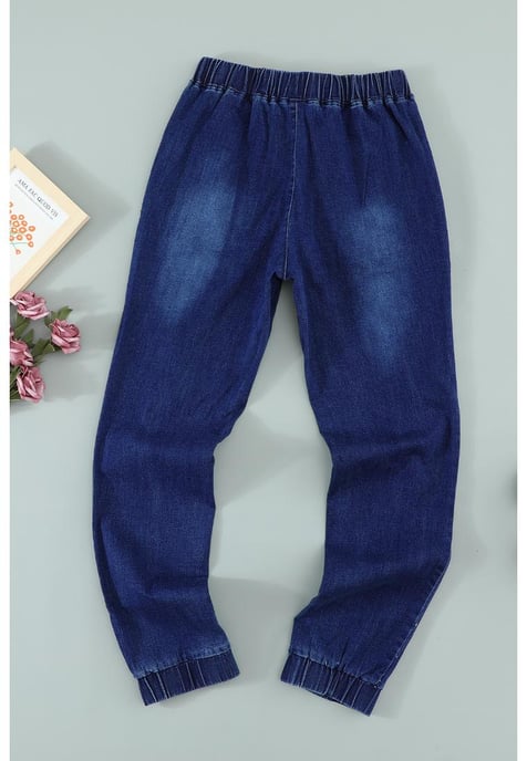 Joggers Azura Exchange para mujer con cordón y bolsillos en azul - Image 5