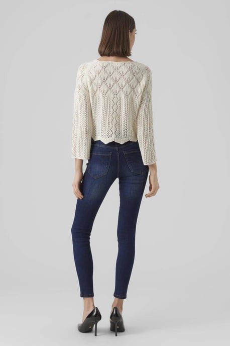 VERO MODA suéter VMGINGER de algodón orgánico crema - Image 4