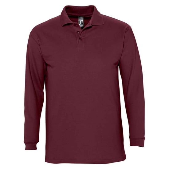 SOLS Unisex Adult Winter II Long-Sleeved Polo Shirt (Burgundy) - Image 1