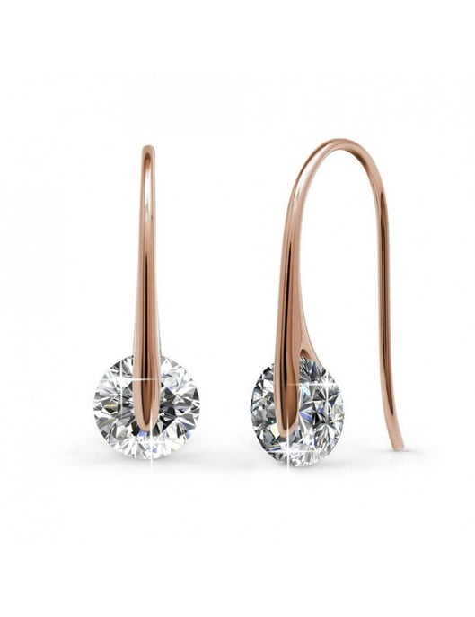 Pendientes con clase - Oro rosa y cristal - Image 1