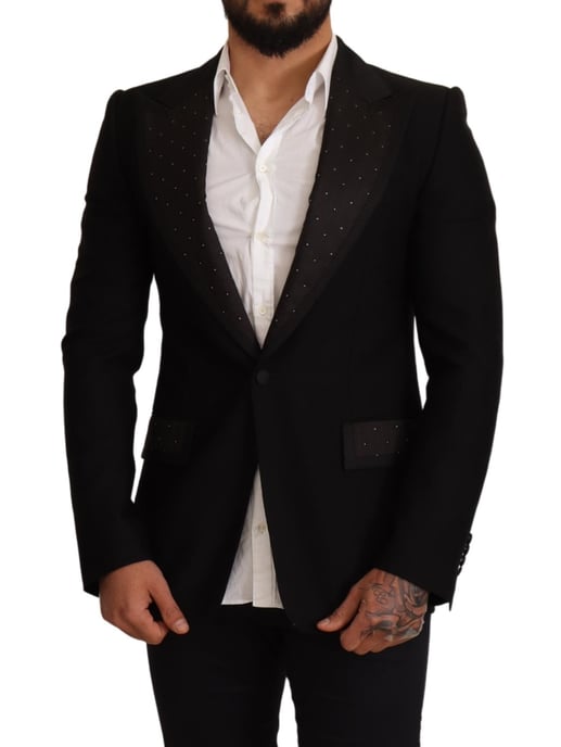 Abrigo blazer de lana negra ajustado para hombre de Dolce & Gabbana - Image 5