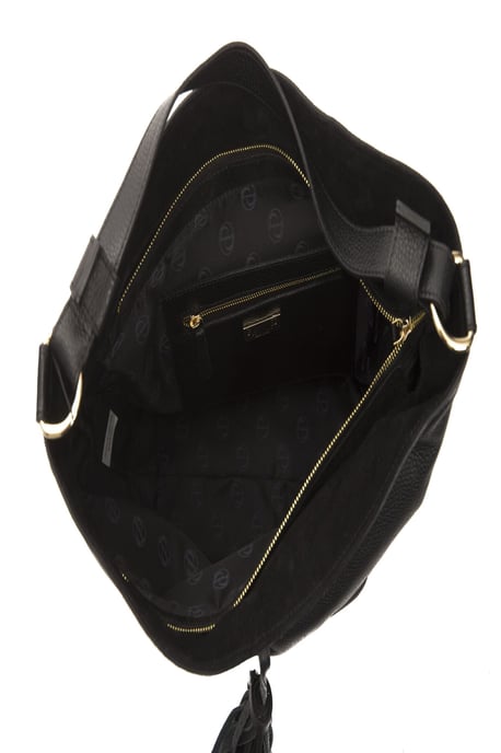 Bolso de hombro de cuero negro para mujer Donatella Pompei - Image 5