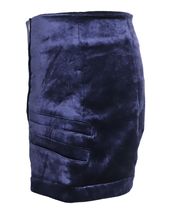 Pierre Balmain Military Blazer and Shorts Set in Blue Velvet - Image 5