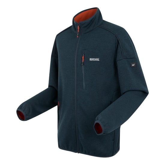 Regatta Mens Kames Full Zip Fleece Jacket (Moonlight Denim/Tangerine Tango) - Image 3