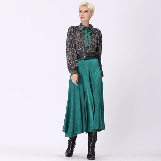 Very flared long velvet skirt - Image 3