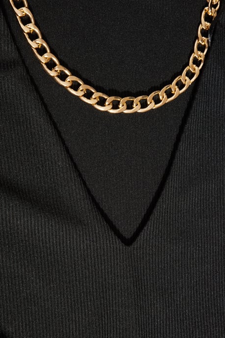 Black Ribbed Puff Sleeve Chain Bodysuit