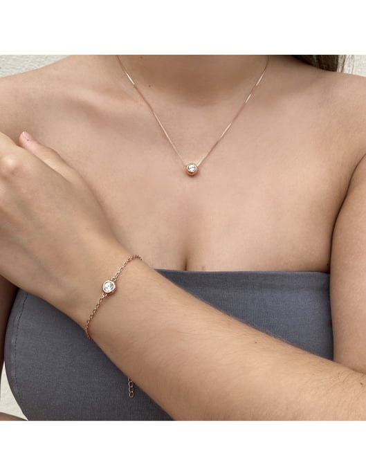 Conjunto Luna de Nacimiento - Oro rosa y Cristal - Image 2