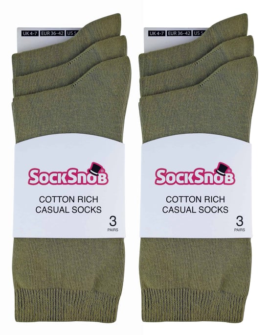 Sock Snob - 6 pares de calcetines de algodón de colores lisos para mujer - Image 2