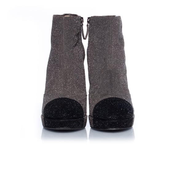 Grey platform glitter boots - Image 3