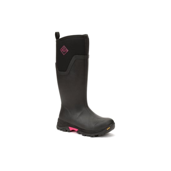 Muck Boots Arctic Ice Tall Rubber Black/Hot Pink Wellington Boots - Image 1