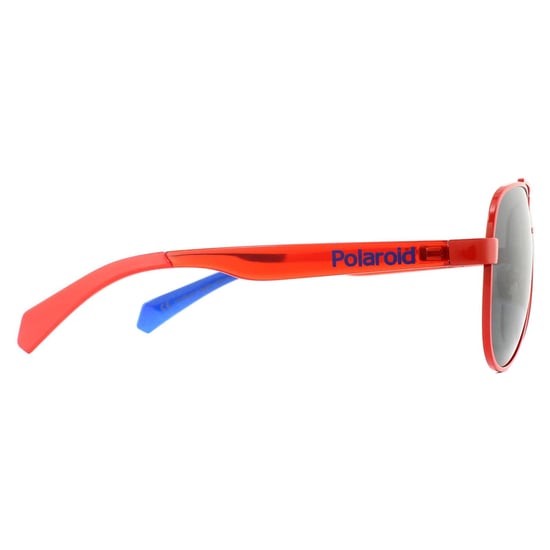 Polaroid Kids Aviator Kidss Red Grey Polarized Sunglasses