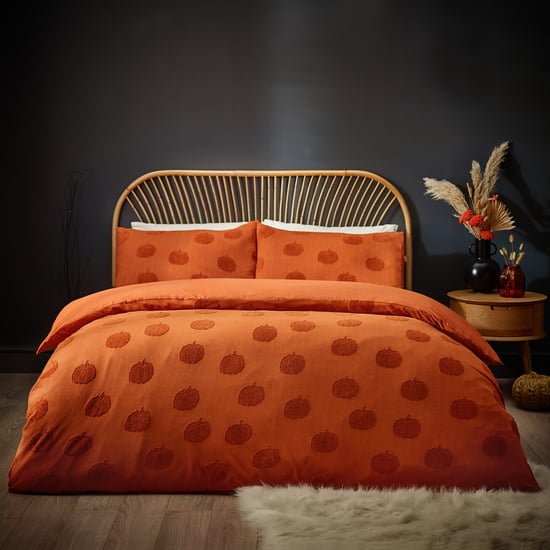 furn. Pumpkin Tufted 100% Cotton Duvet Cover Set