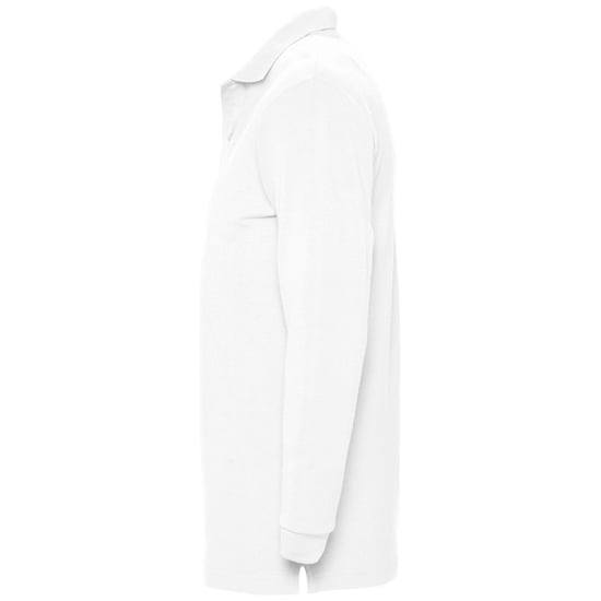 SOLS Mens Winter II Long Sleeve Pique Cotton Polo Shirt (White) - Image 4